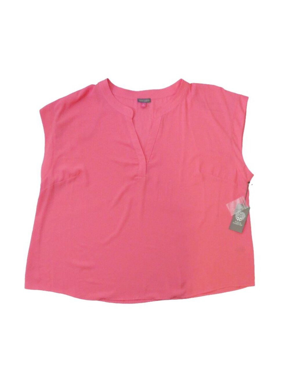 NWT Vince Camuto Plus‎ Size 2X Pink Sleeveless Split V-Neck Blouse